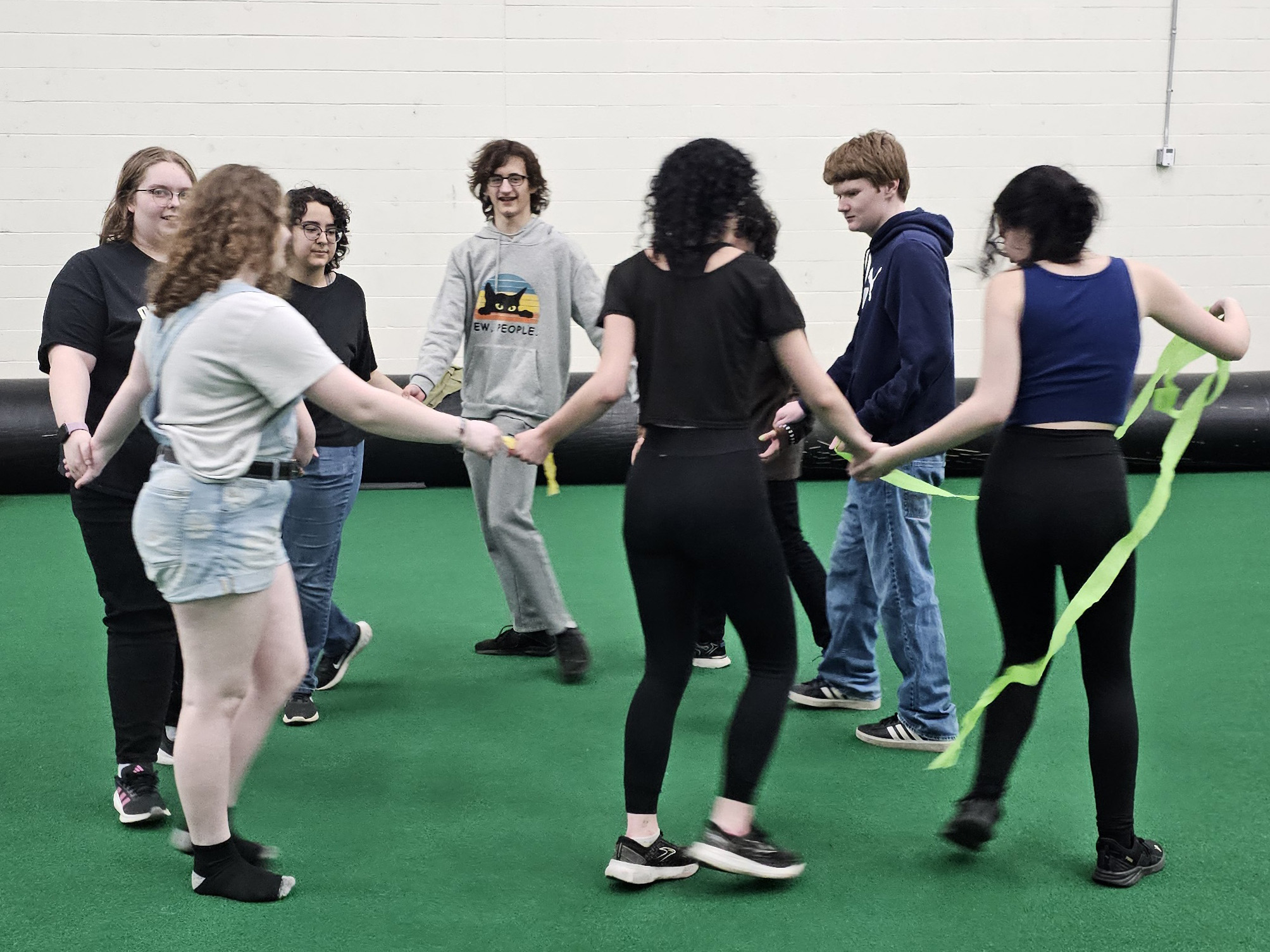 Students participating in a traditional Maslenitsa game