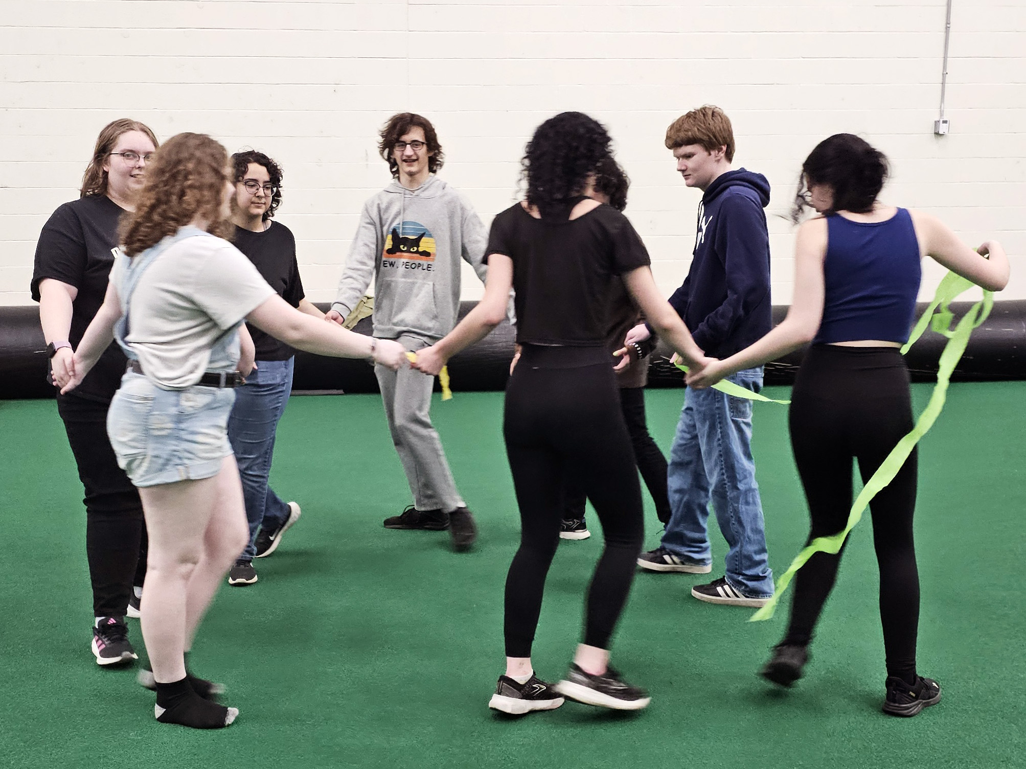Students participating in a traditional Maslenitsa game