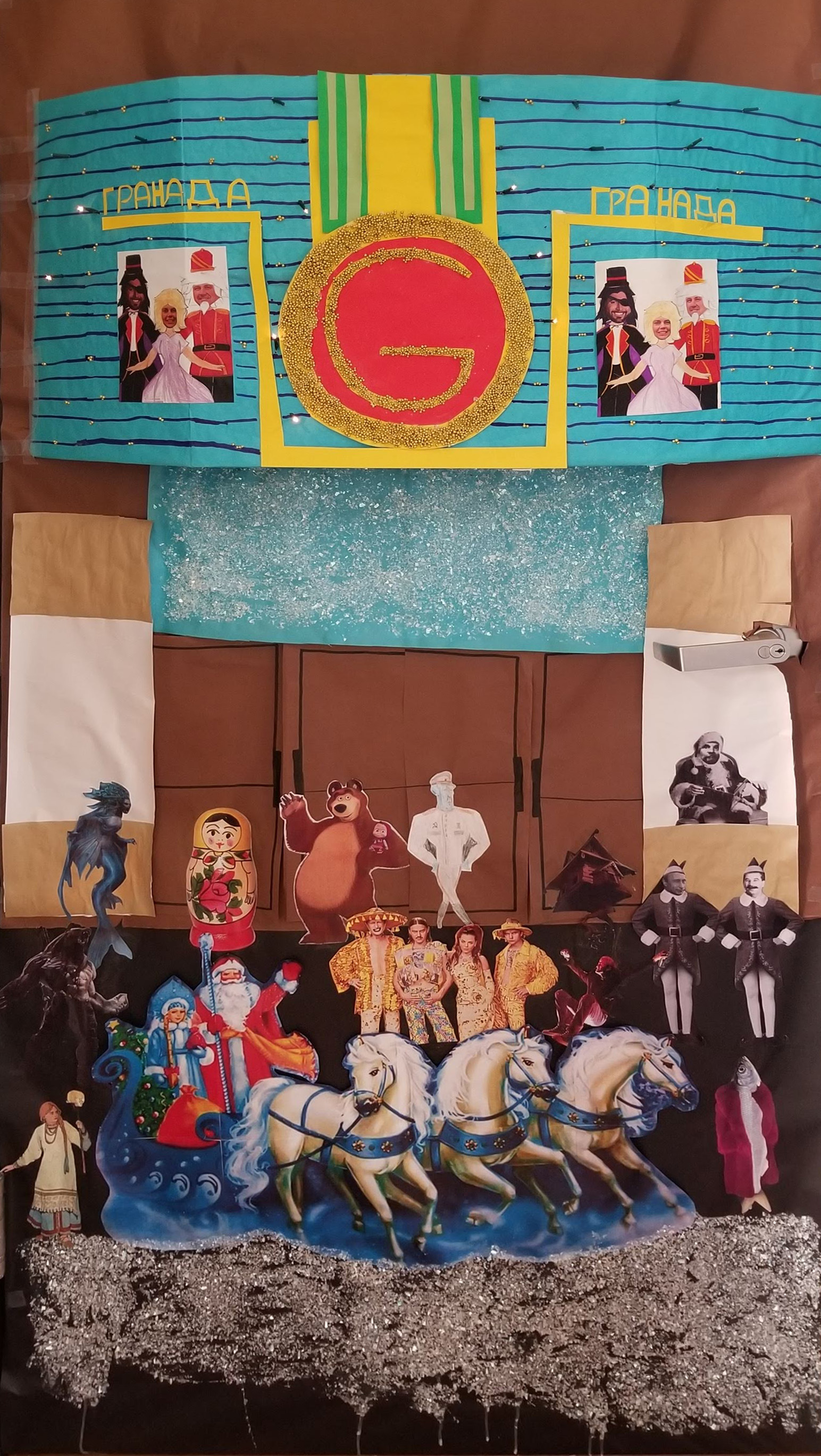 Finished student door decorating project based on The Nutcracker.